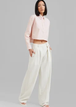 The Frankie Shop Caracas Cropped Shirt Pink Best