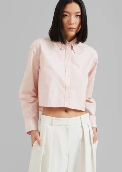 The Frankie Shop Caracas Cropped Shirt Pink Best