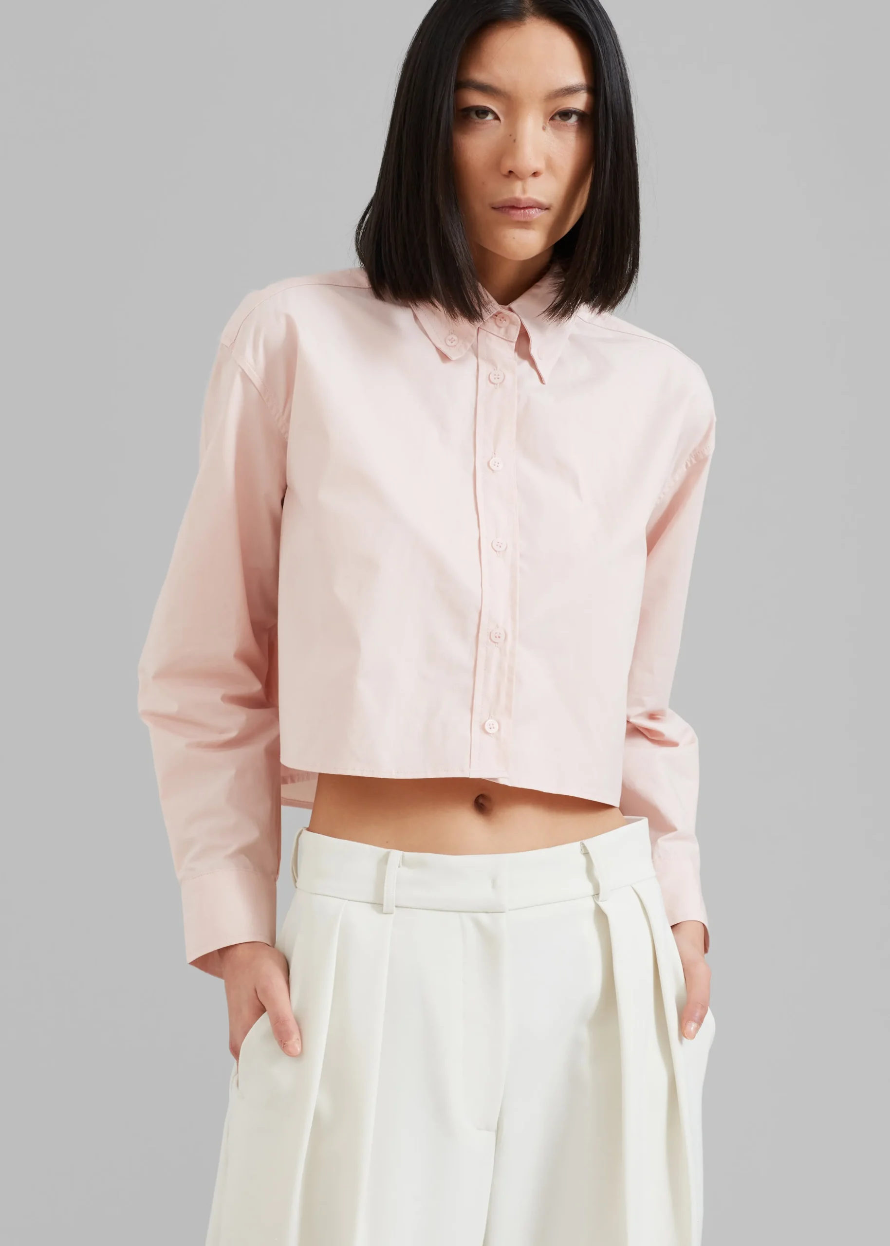 The Frankie Shop Caracas Cropped Shirt Pink Best