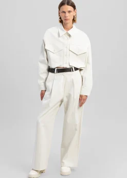 The Frankie Shop Carline Pocket Shirt Cream