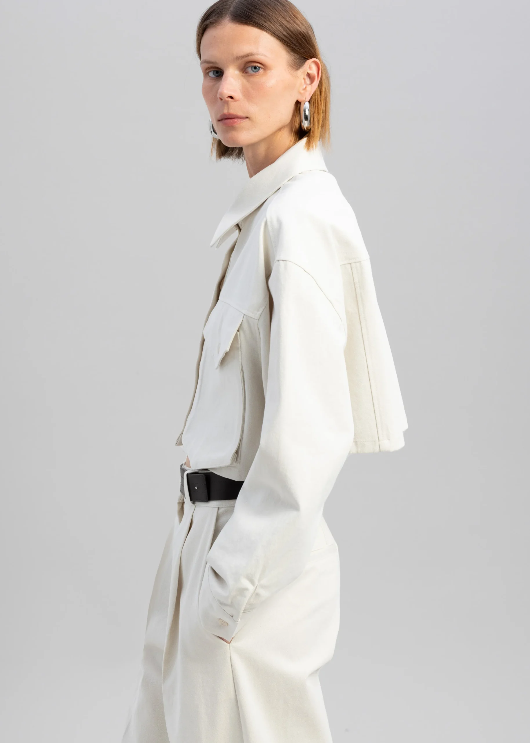 The Frankie Shop Carline Pocket Shirt Cream