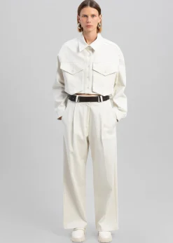 The Frankie Shop Carline Pocket Shirt Cream