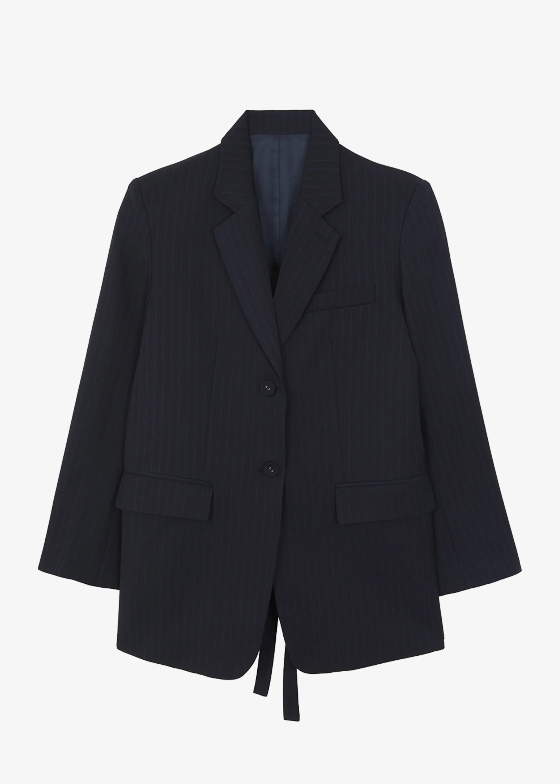 The Frankie Shop Cedric Open Back Blazer Navy Stripe