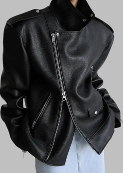 The Frankie Shop Chicago Oversized Perfecto Jacket Black Discount
