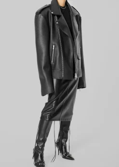 The Frankie Shop Chicago Oversized Perfecto Jacket Black Discount