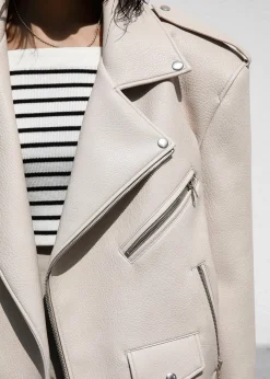 The Frankie Shop Chicago Oversized Perfecto Jacket Cream Sale