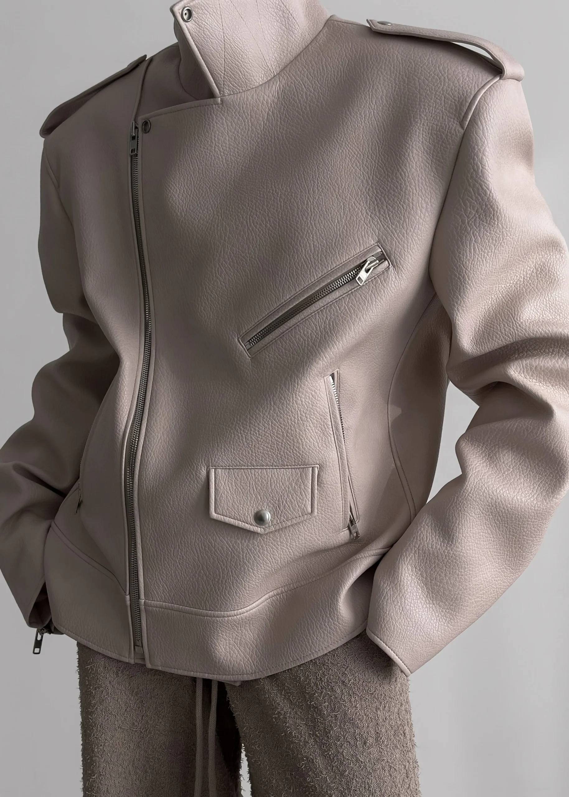 The Frankie Shop Chicago Oversized Perfecto Jacket Cream Sale