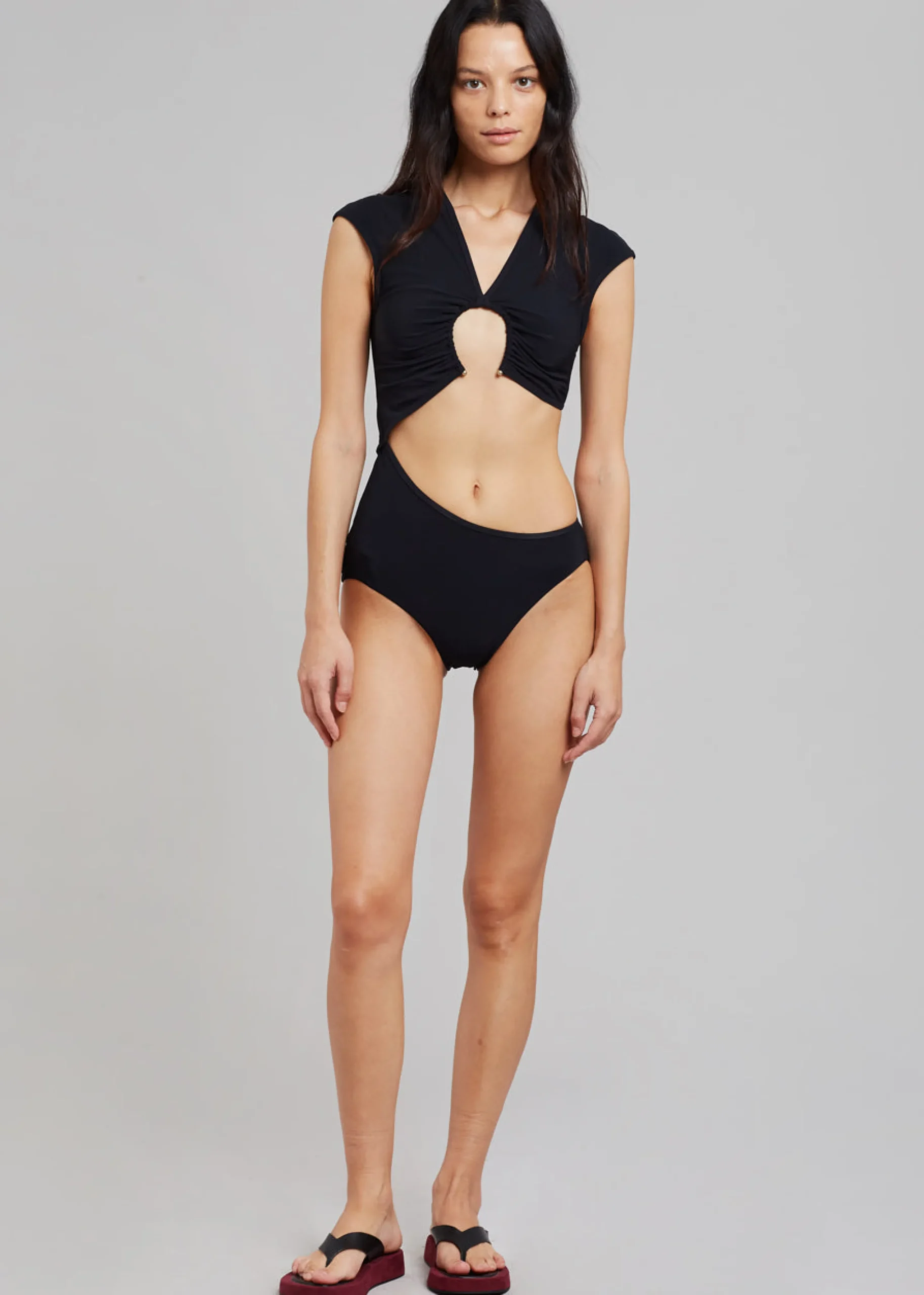 The Frankie Shop Christopher Esber Pierced Open Torso One Piece Black Clearance