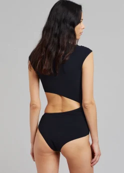 The Frankie Shop Christopher Esber Pierced Open Torso One Piece Black Clearance
