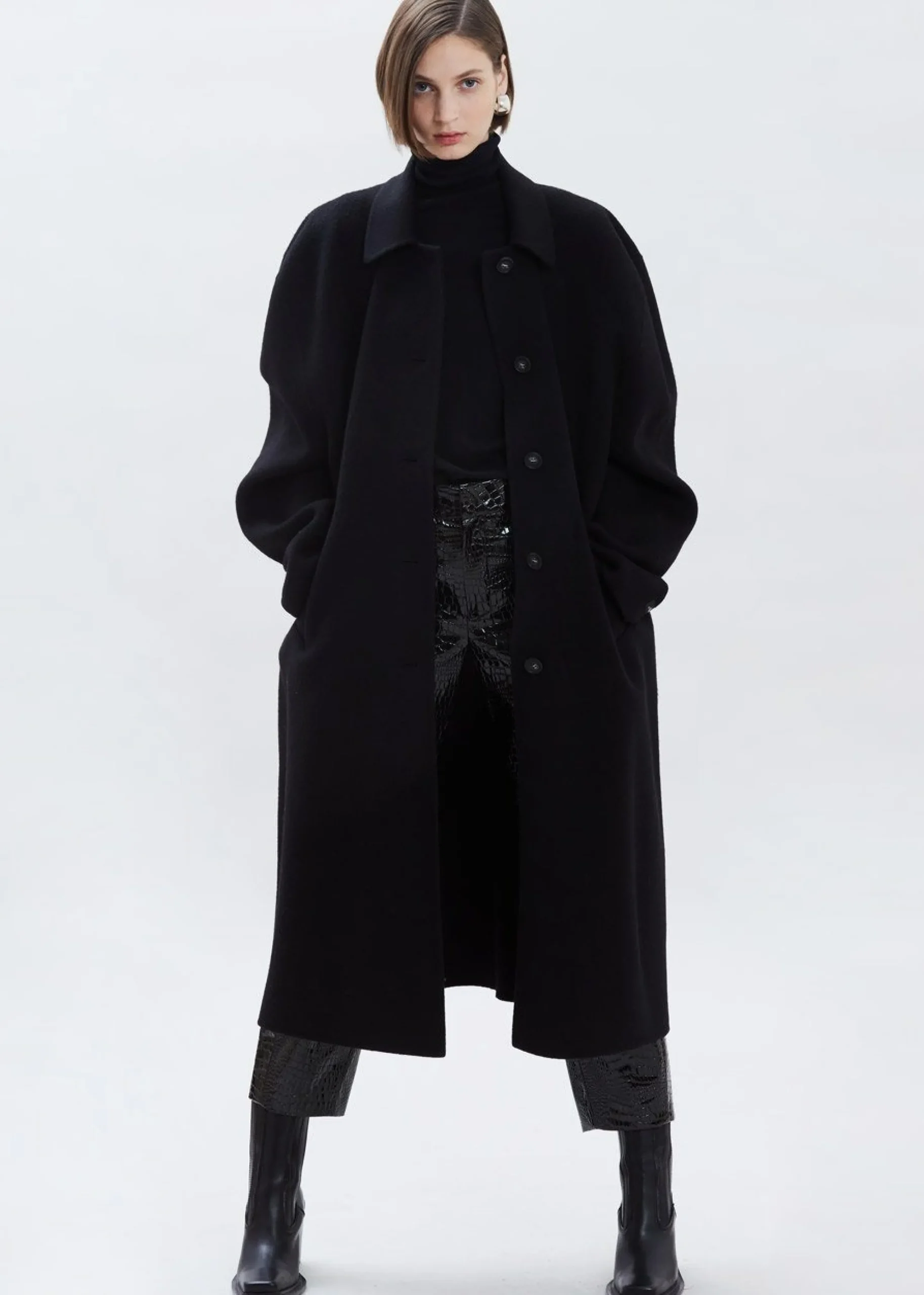 The Frankie Shop Clara Box Sleeve Coat Black Outlet