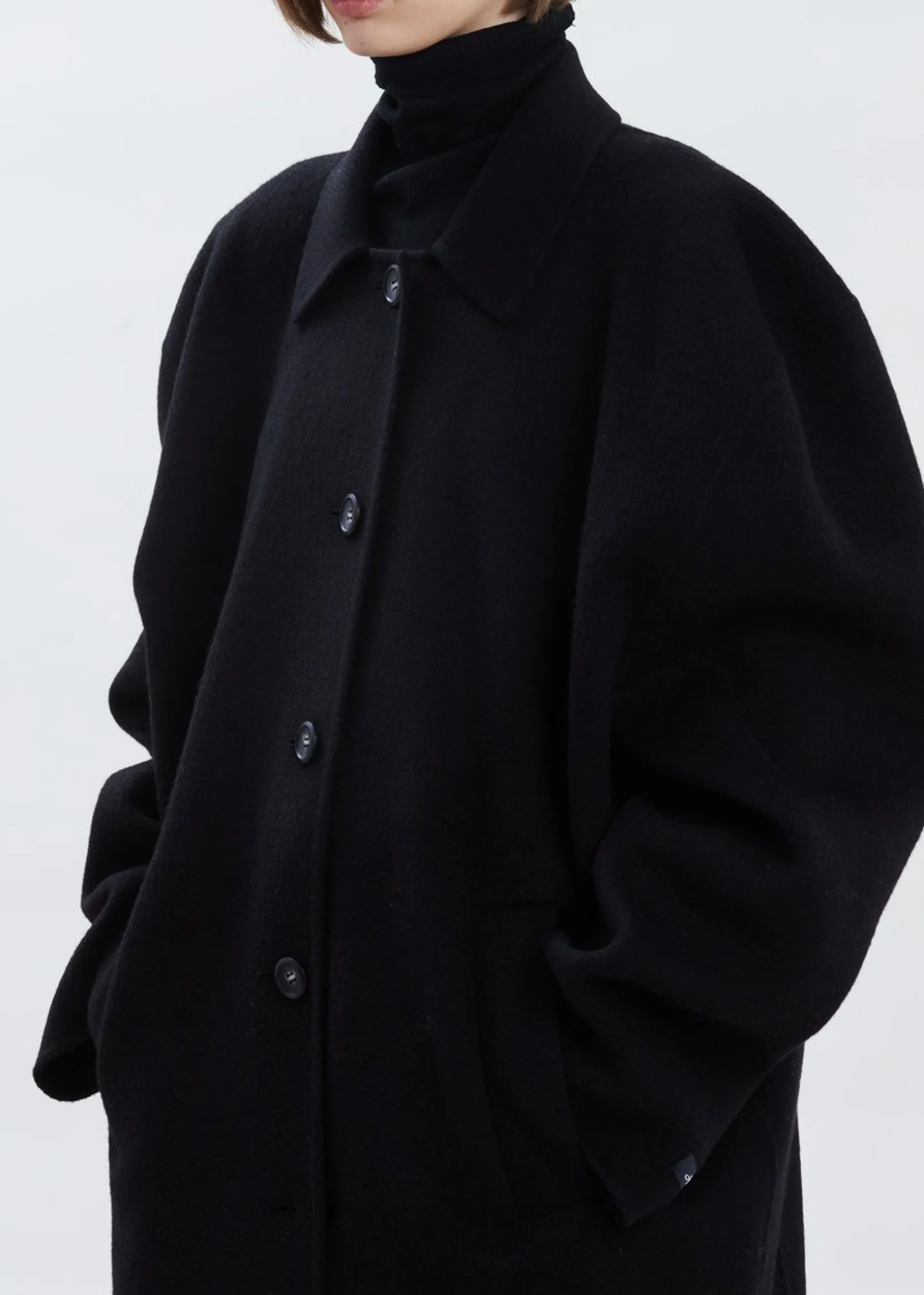 The Frankie Shop Clara Box Sleeve Coat Black Outlet