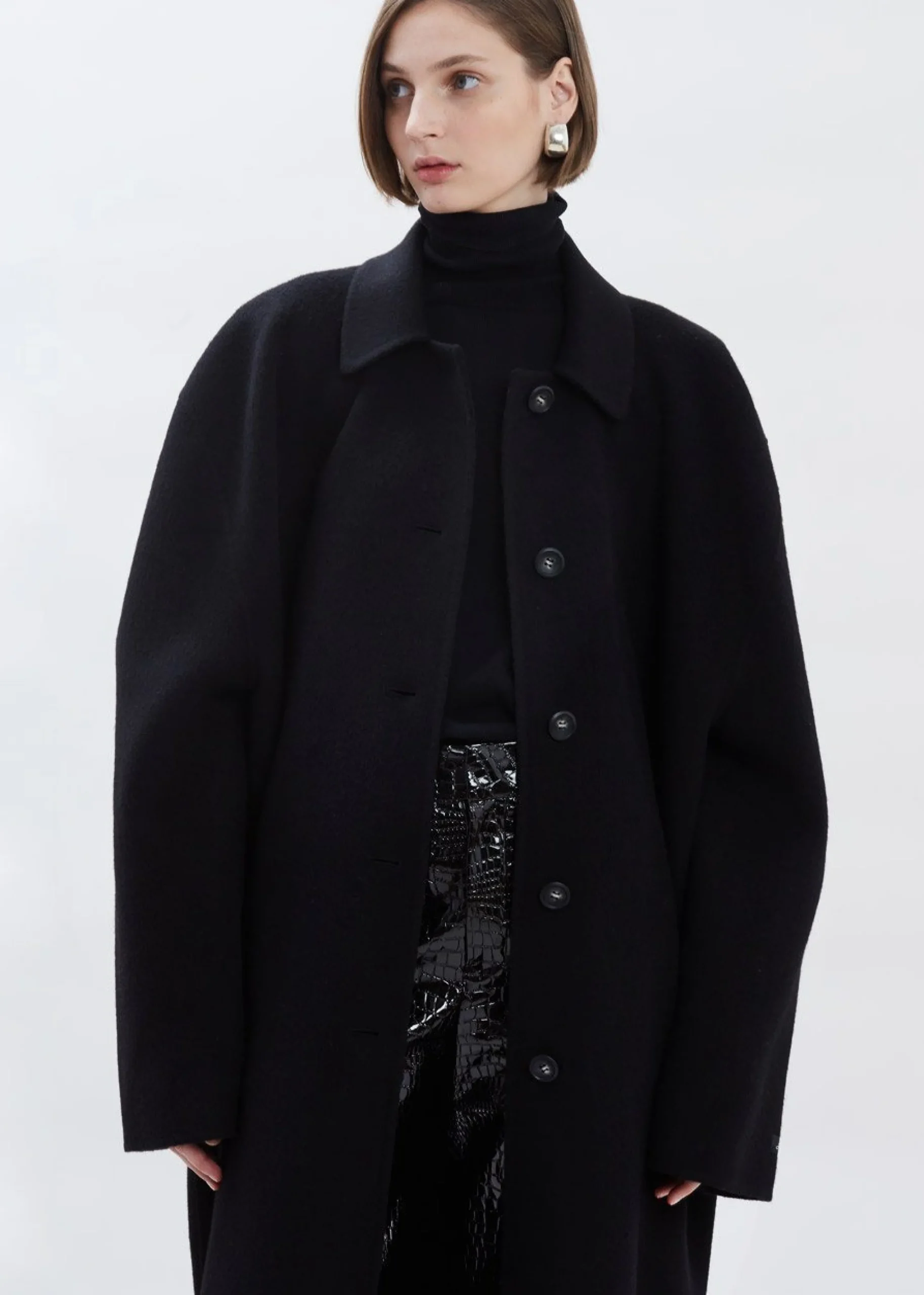The Frankie Shop Clara Box Sleeve Coat Black Outlet