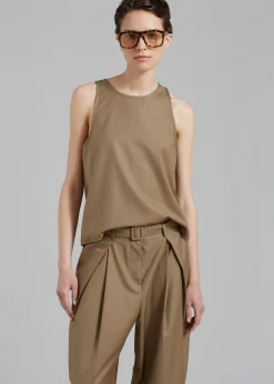 The Frankie Shop Clay Belted Pants Desert Taupe Best