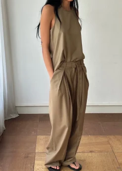 The Frankie Shop Clay Sleeveless Top Desert Taupe Hot