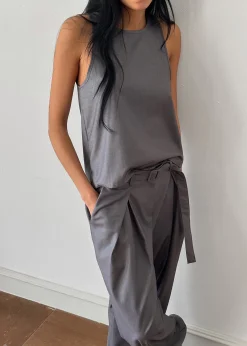 The Frankie Shop Clay Sleeveless Top Grey Discount