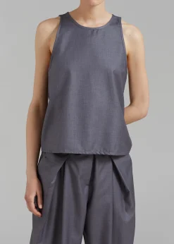 The Frankie Shop Clay Sleeveless Top Grey Discount