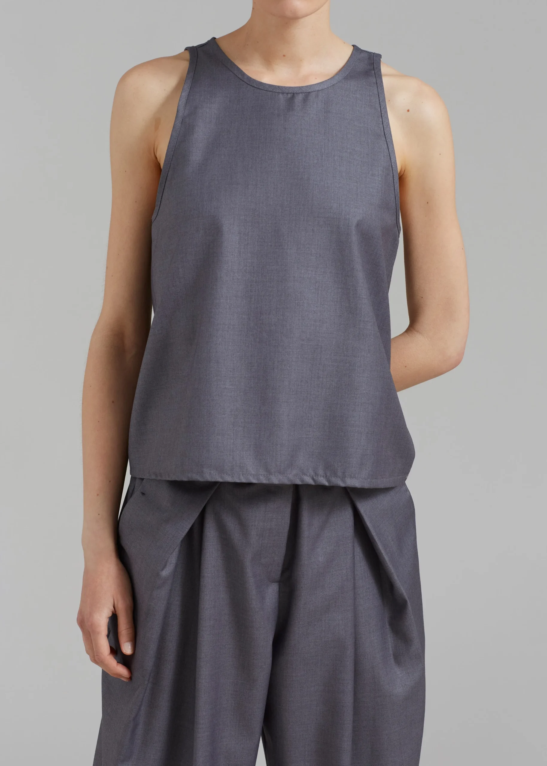 The Frankie Shop Clay Sleeveless Top Grey Discount