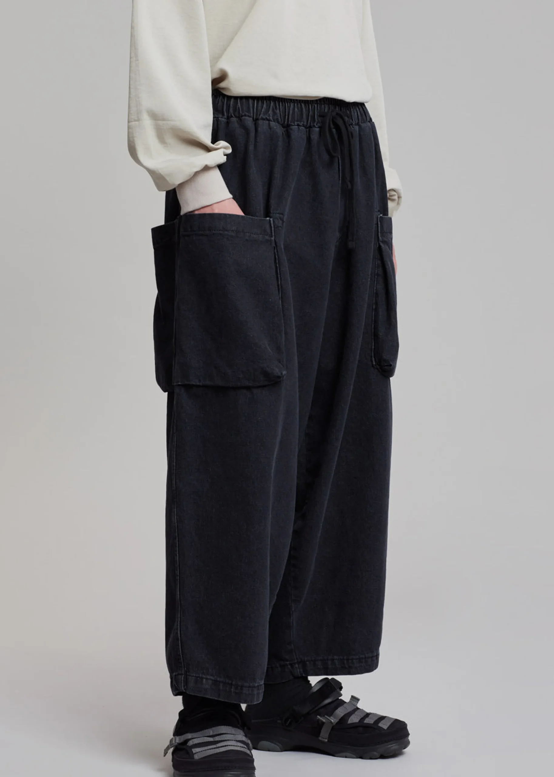 The Frankie Shop Cliff Denim Balloon Pants Black Outlet