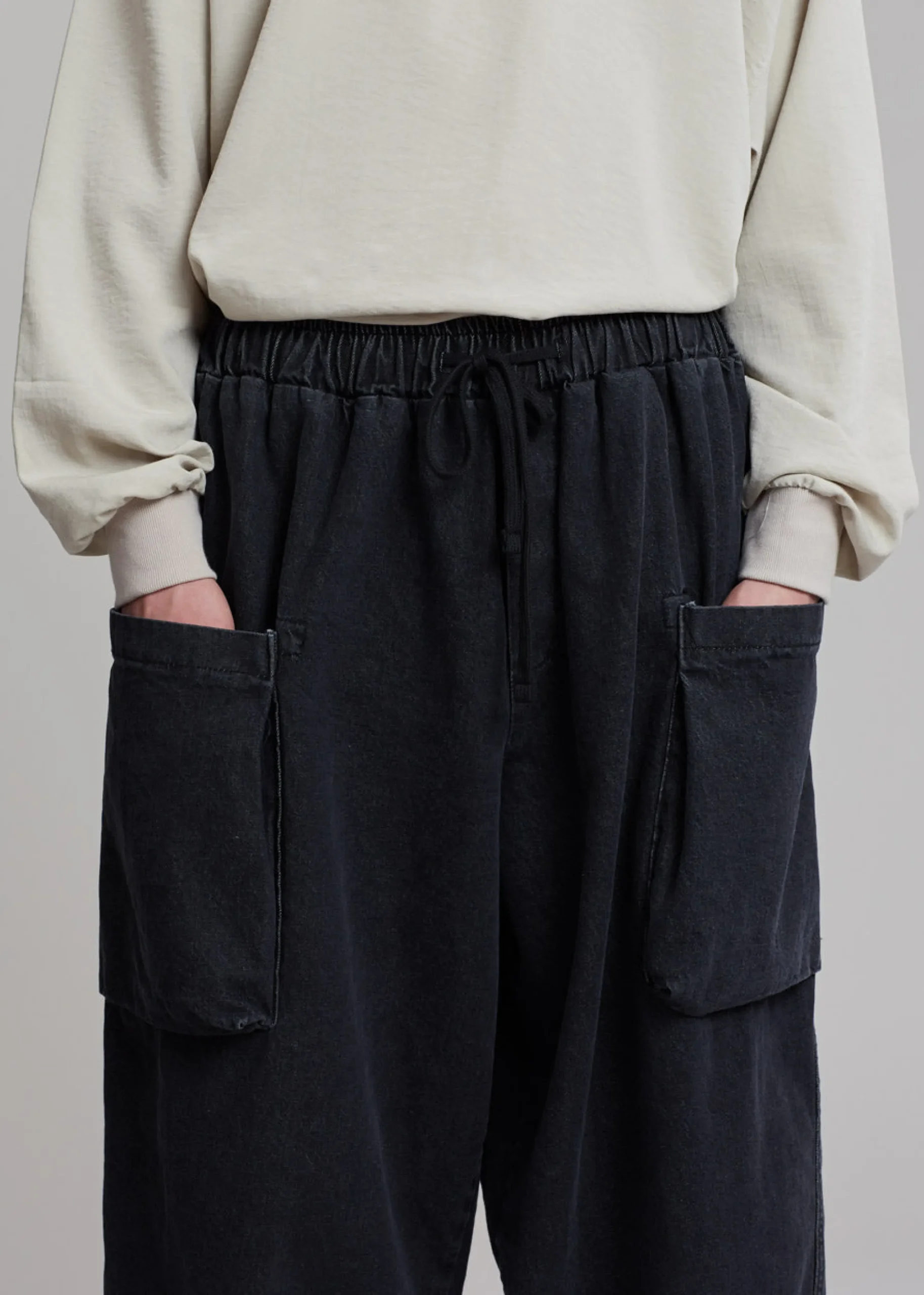 The Frankie Shop Cliff Denim Balloon Pants Black Outlet