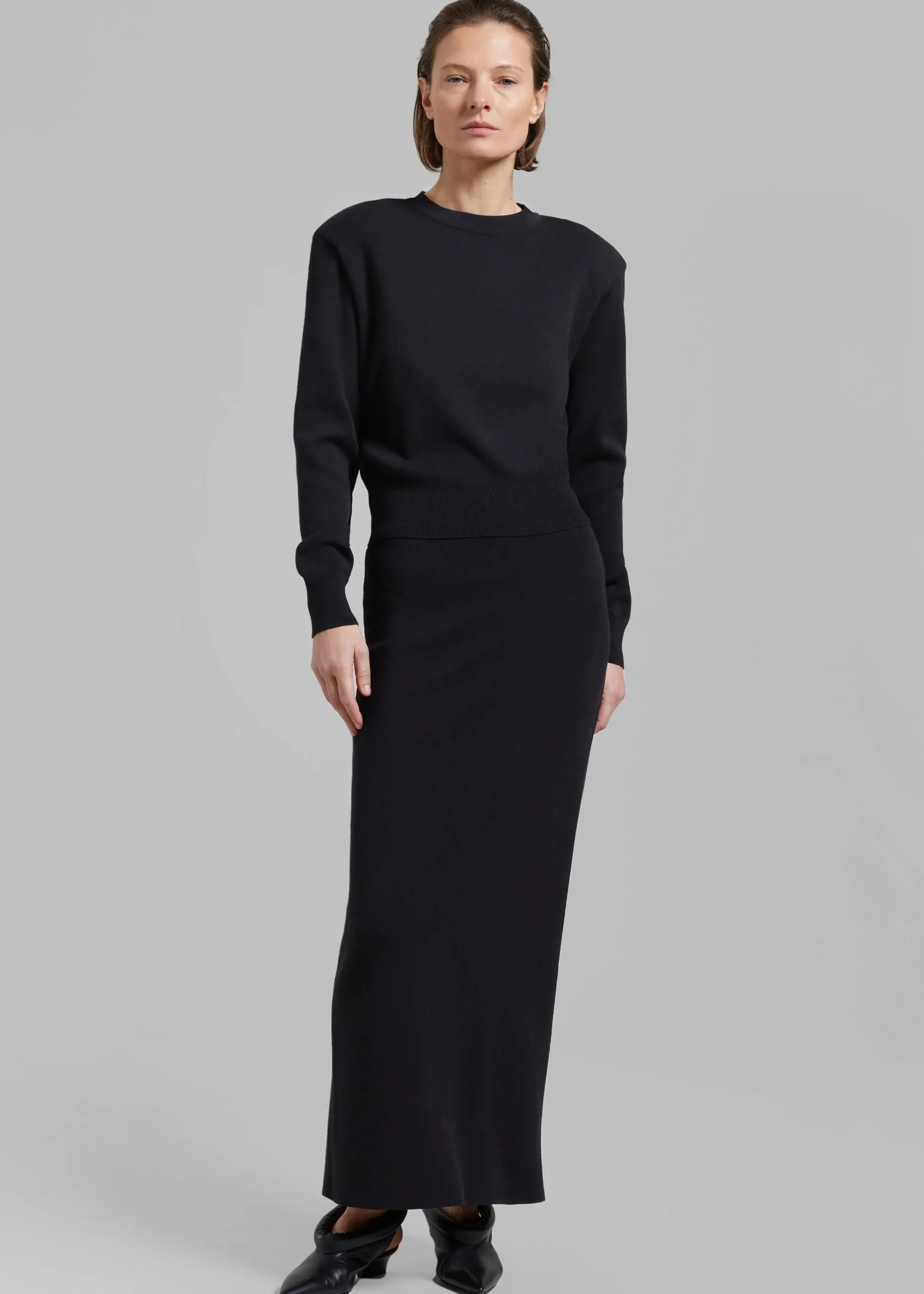 The Frankie Shop Clover Knit Skirt Black Best