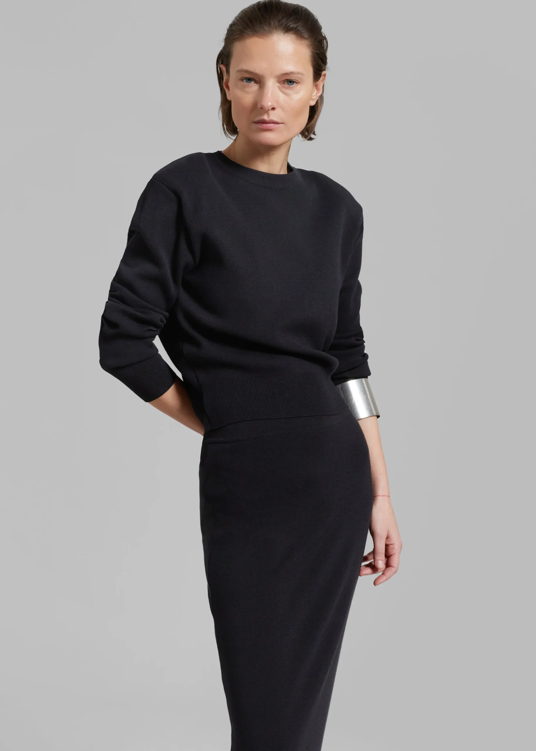 The Frankie Shop Clover Knit Skirt Black Best