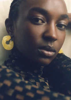 The Frankie Shop Completedworks Ruffle Bio-Resin Earrings Yellow Best