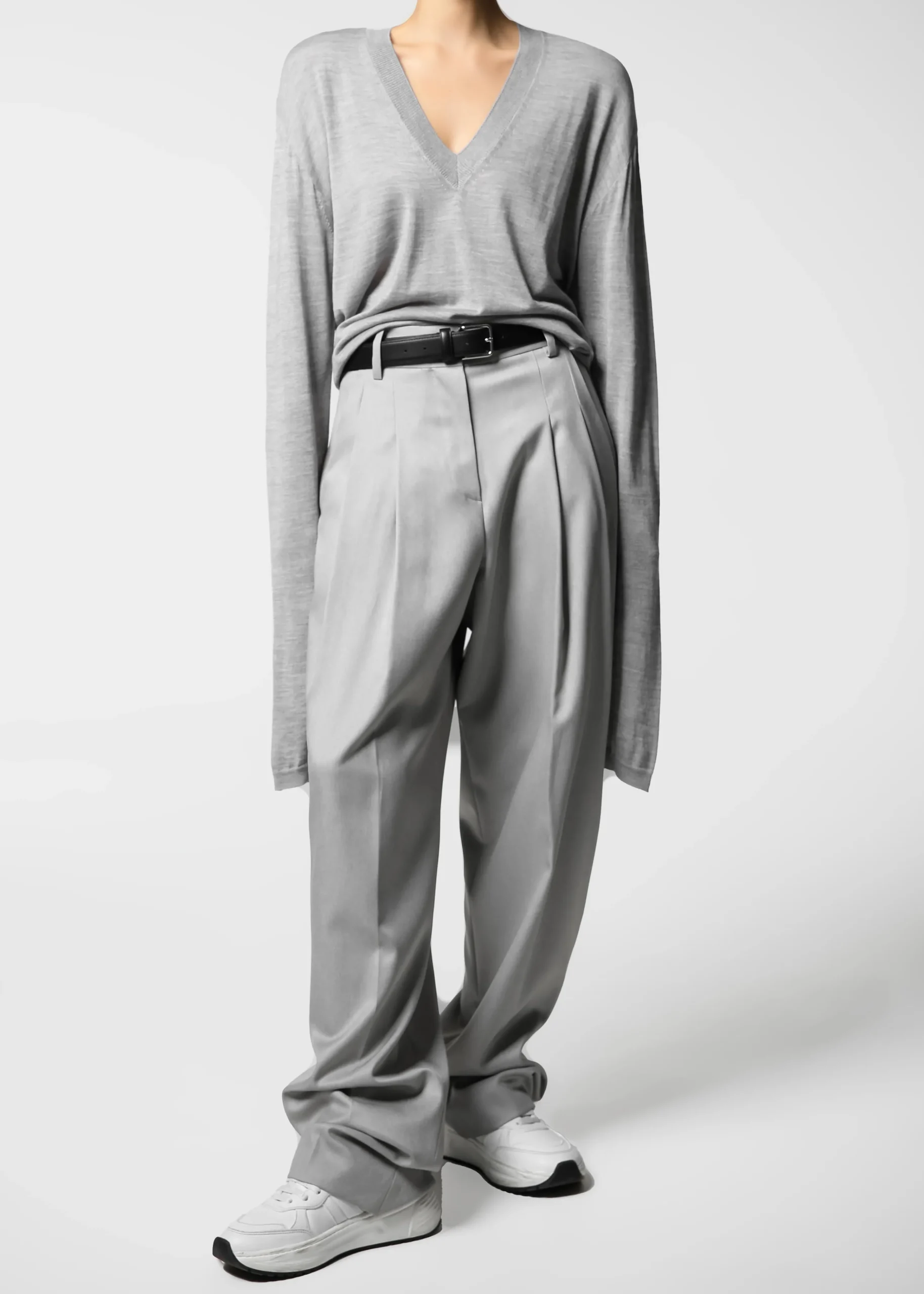 The Frankie Shop Cooper Pintuck Trousers Grey Clearance