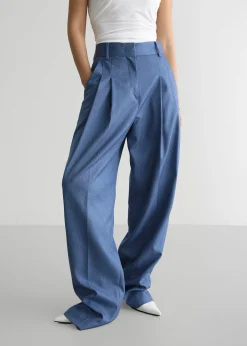 The Frankie Shop Cooper Pintuck Trousers Blue Best