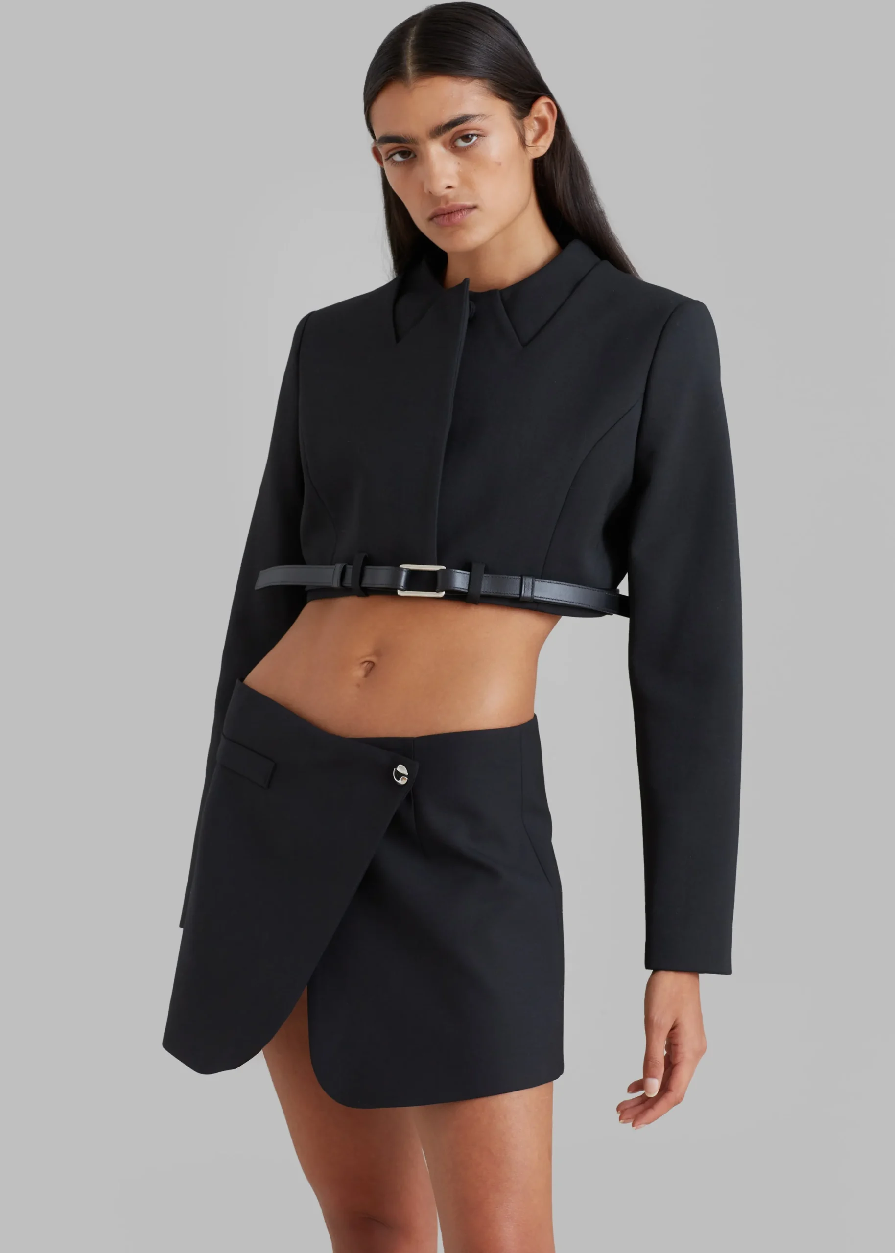 The Frankie Shop Coperni Cropped Trompe-L'Oeil Jacket Black