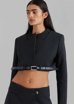 The Frankie Shop Coperni Cropped Trompe-L'Oeil Jacket Black