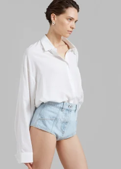 The Frankie Shop Coperni Denim High-Waisted Briefs Ice Blue Online
