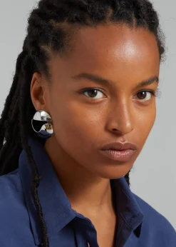 The Frankie Shop Coperni Logo Earrings Silver Discount