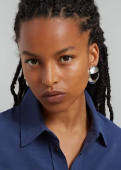 The Frankie Shop Coperni Logo Earrings Silver Discount