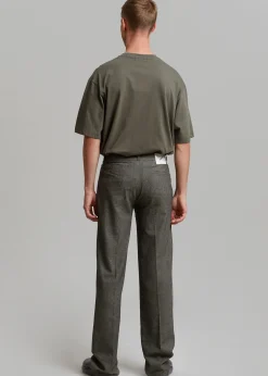 The Frankie Shop Coperni Low-Rise Loose Tailored Trousers Dark Moss Clearance
