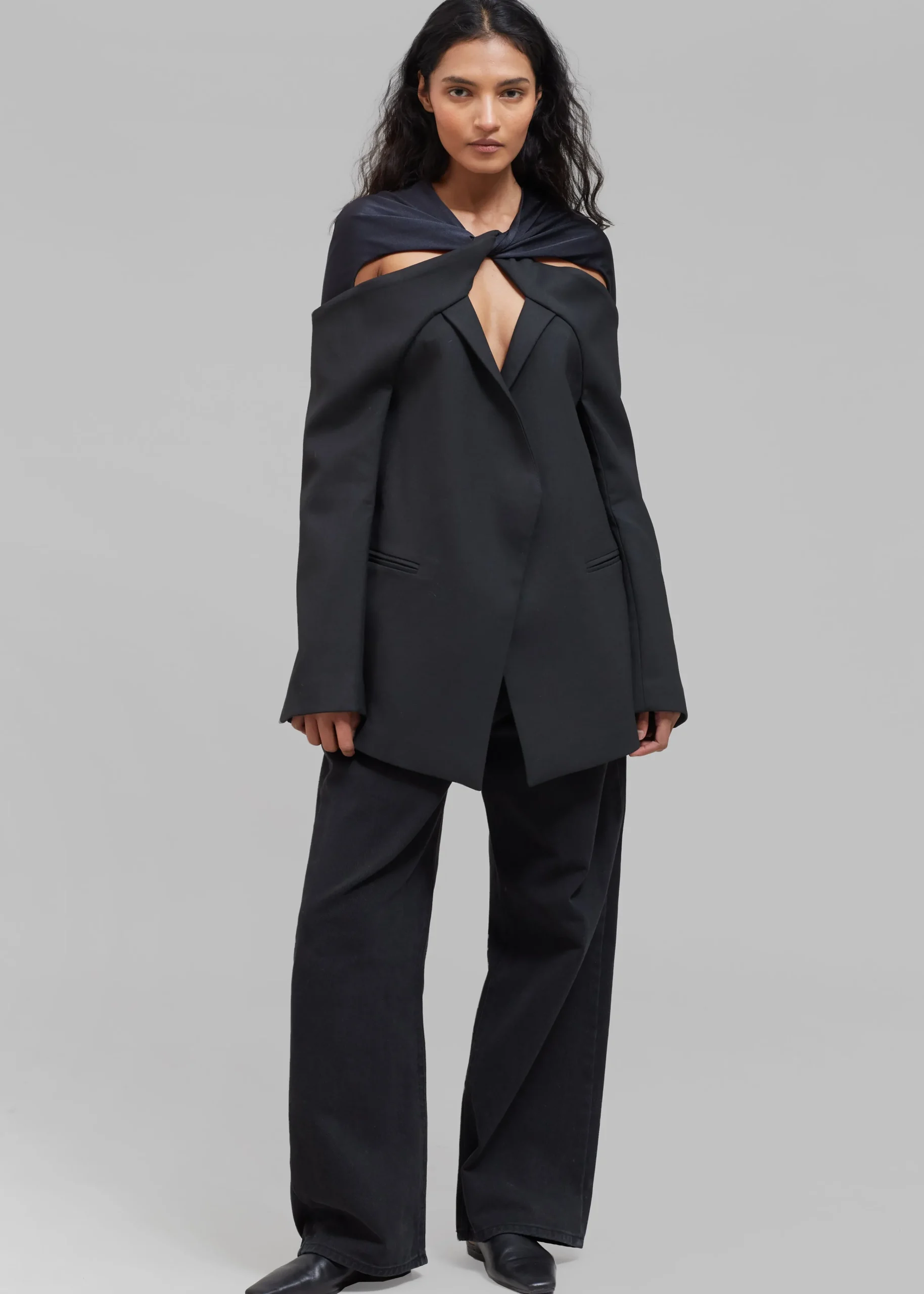 The Frankie Shop Coperni Twisted Cut-Out Jacket Black Outlet