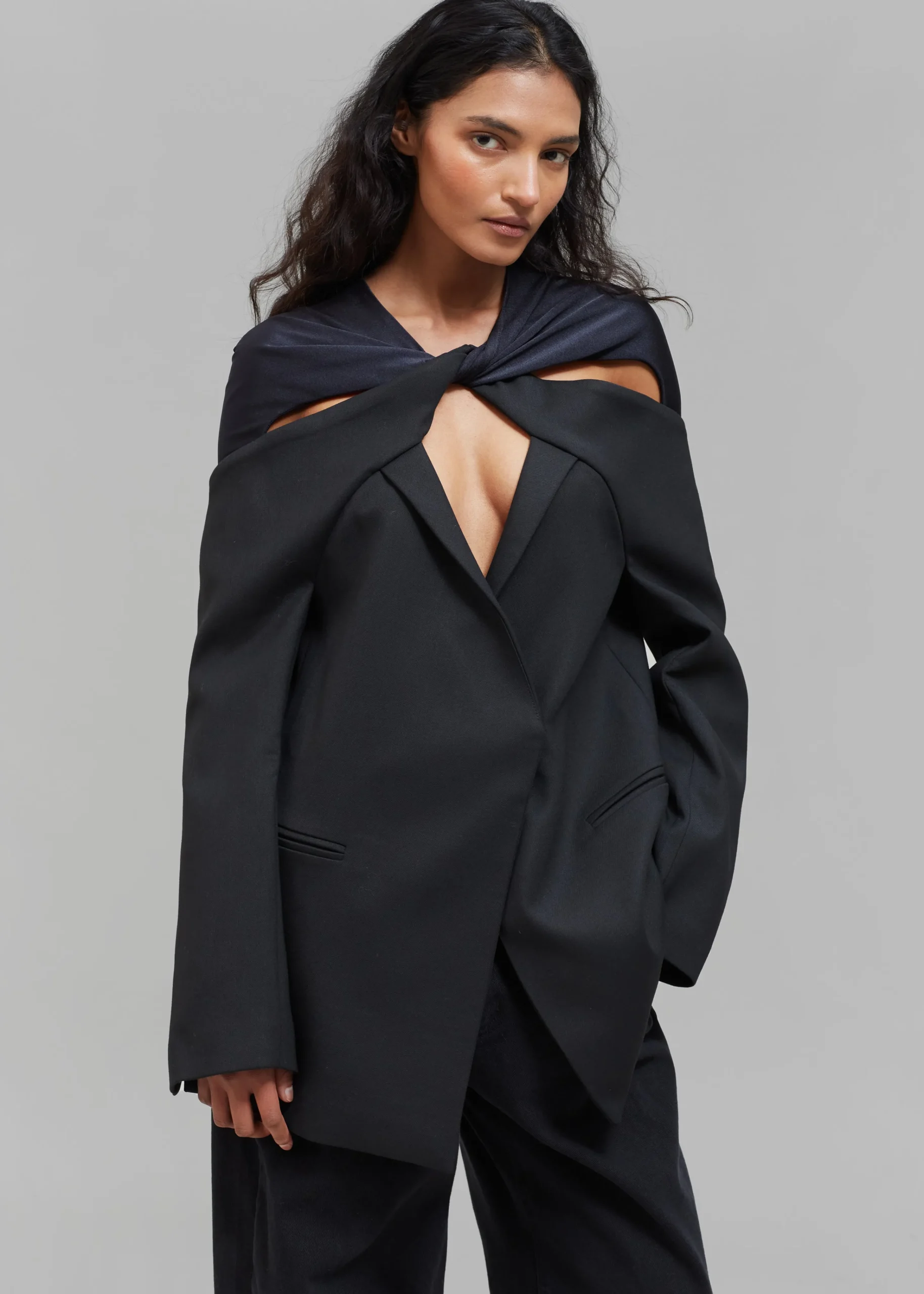 The Frankie Shop Coperni Twisted Cut-Out Jacket Black Outlet