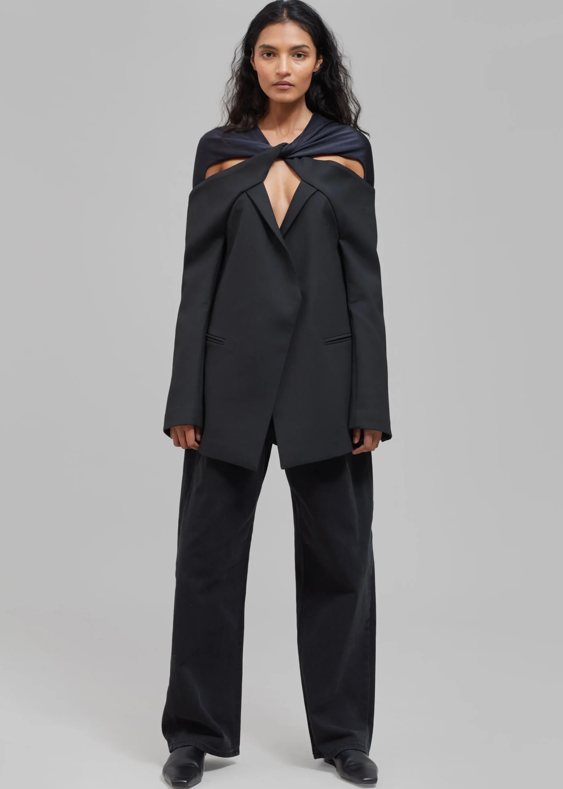 The Frankie Shop Coperni Twisted Cut-Out Jacket Black Outlet