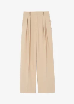 The Frankie Shop Corrin Pleated Trousers Beige Outlet