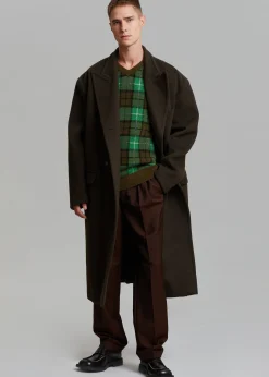 The Frankie Shop Curtis Oversized Coat Dark Brown