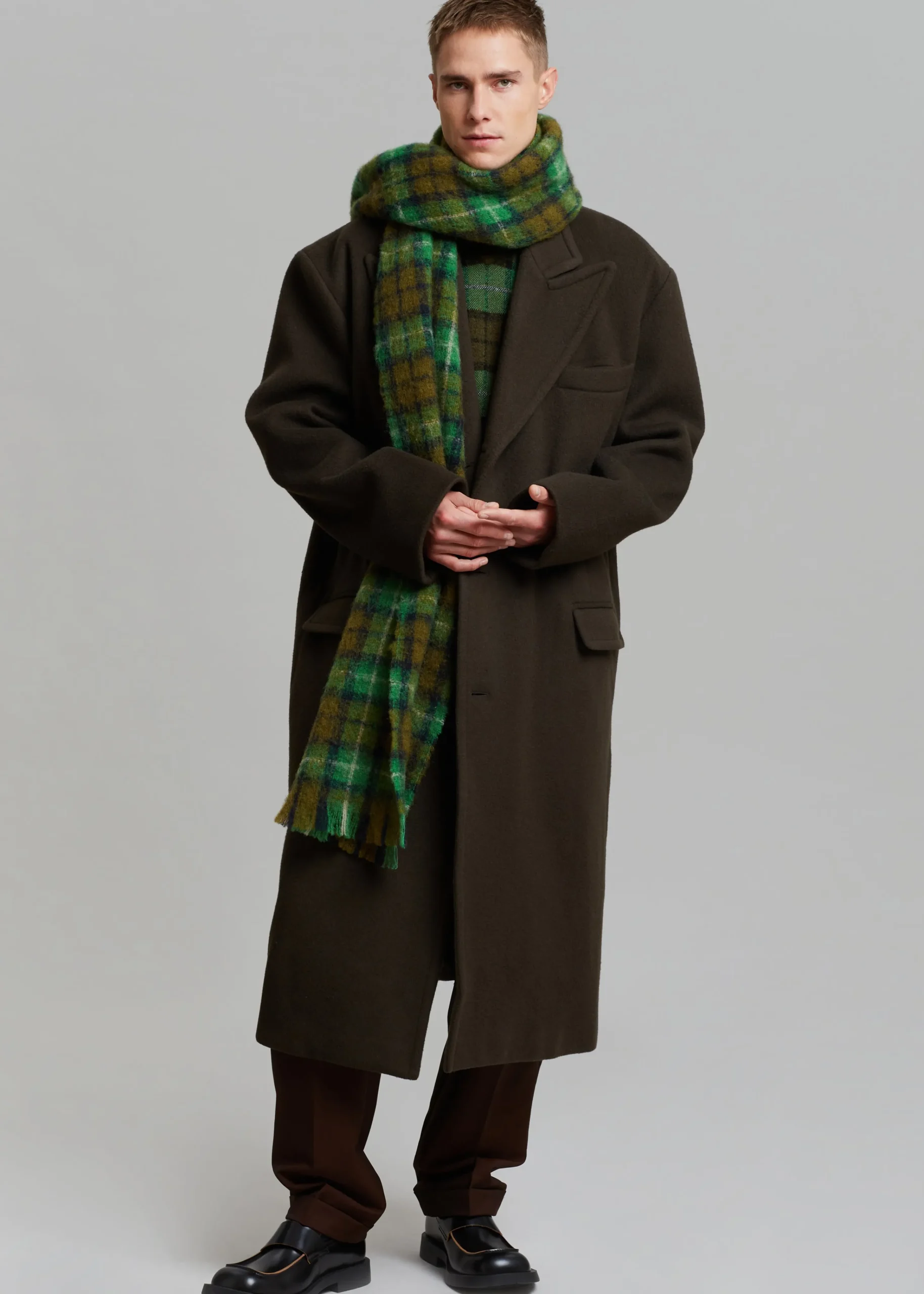 The Frankie Shop Curtis Oversized Coat Dark Brown