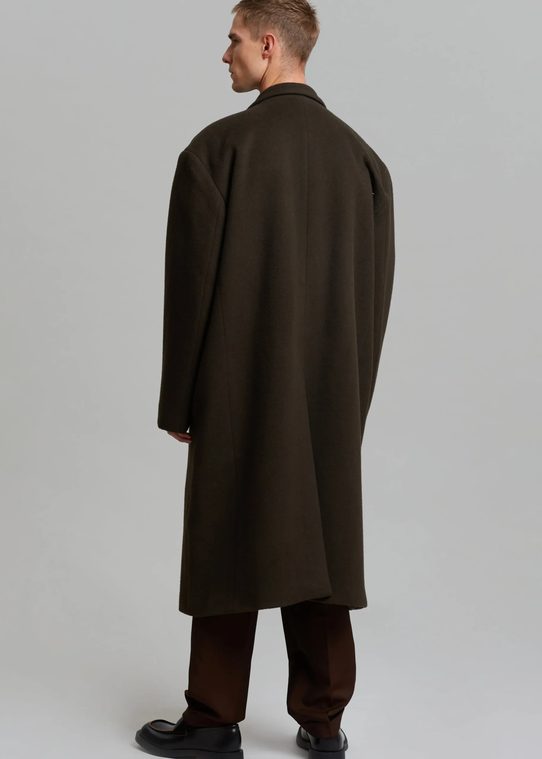 The Frankie Shop Curtis Oversized Coat Dark Brown