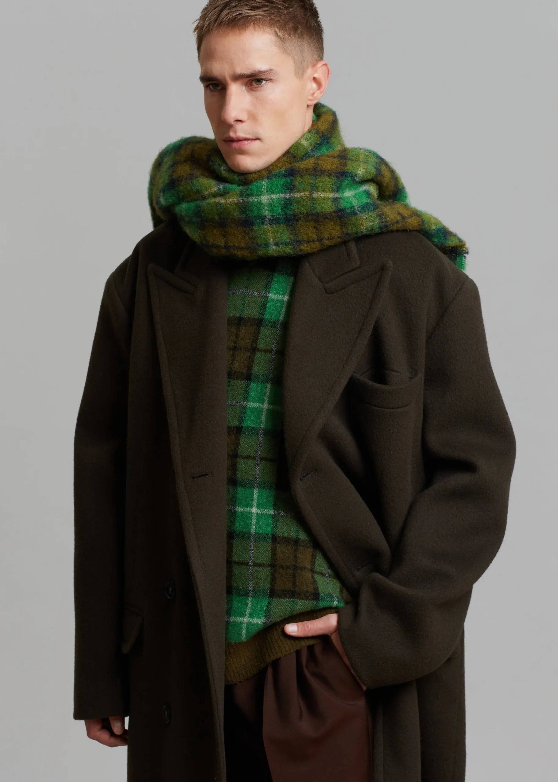 The Frankie Shop Curtis Oversized Coat Dark Brown