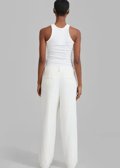 The Frankie Shop Dakota Pleated Pants Ivory Online