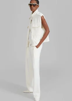 The Frankie Shop Dakota Pocket Vest Ivory Outlet