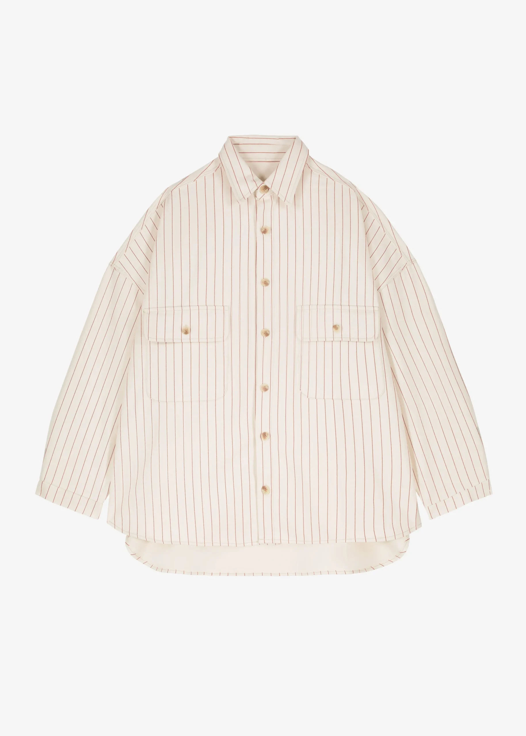 The Frankie Shop Dallas Denim Overshirt Burgundy Pinstripe Online