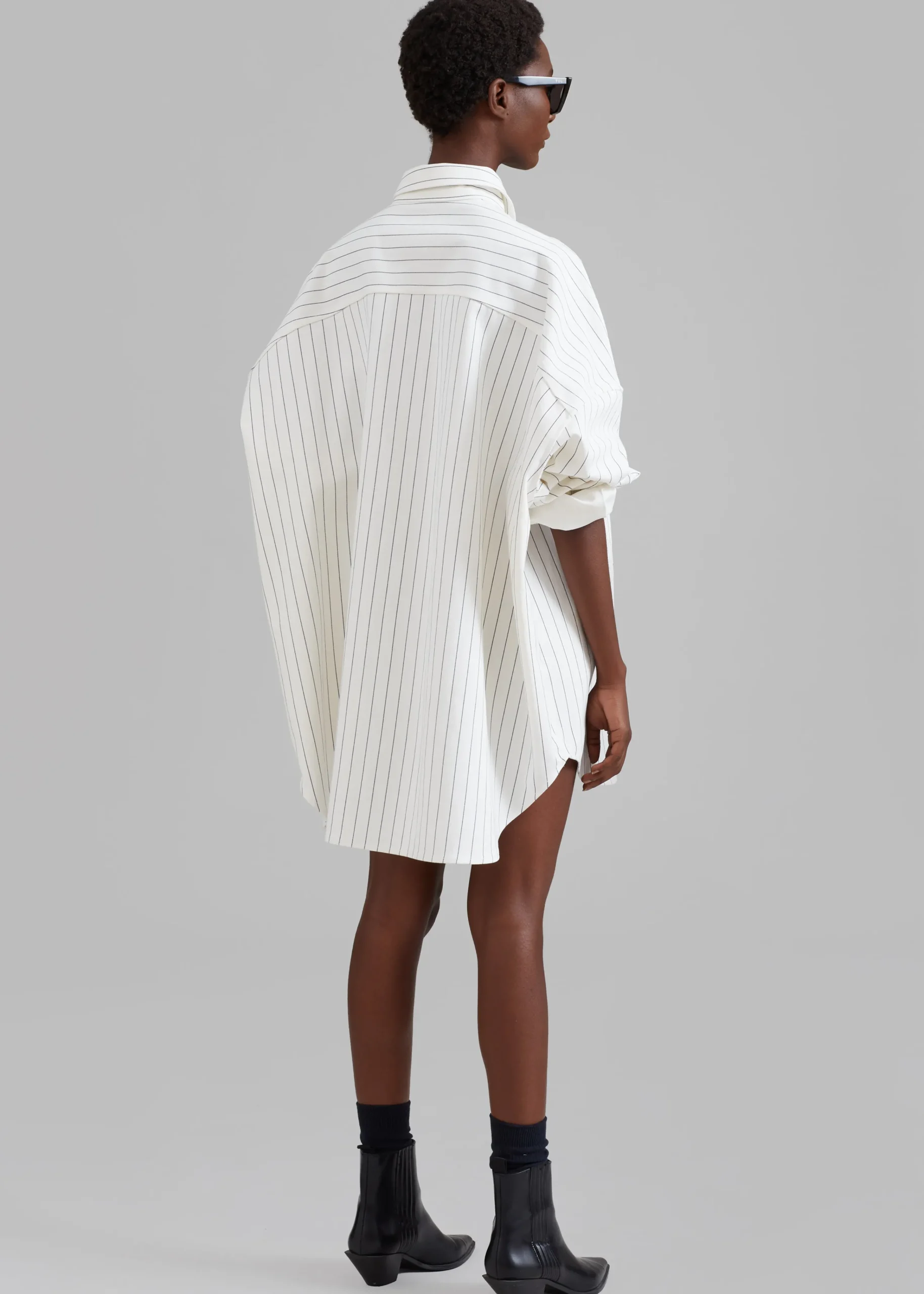 The Frankie Shop Dallas Denim Overshirt Blue Pinstripe Online