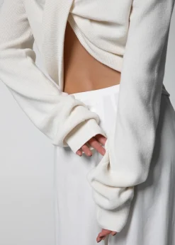 The Frankie Shop Darcey Twisted Knit Top Cream Outlet