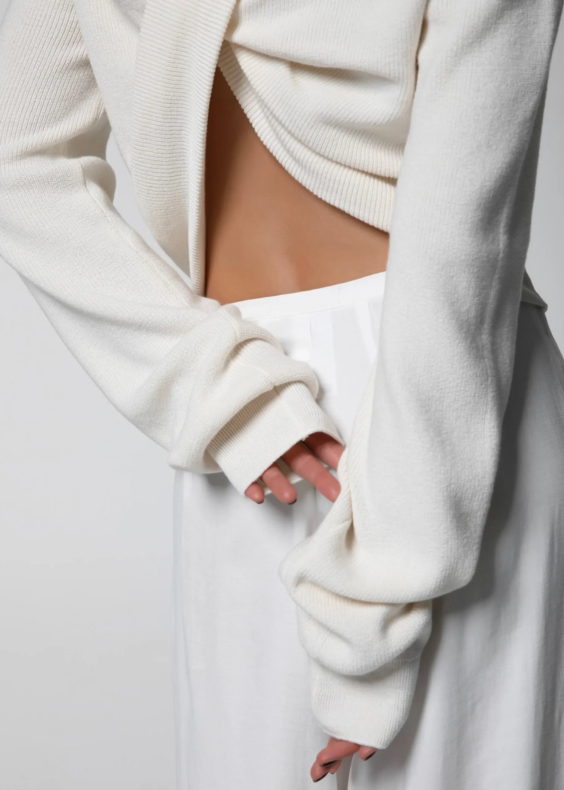 The Frankie Shop Darcey Twisted Knit Top Cream Outlet