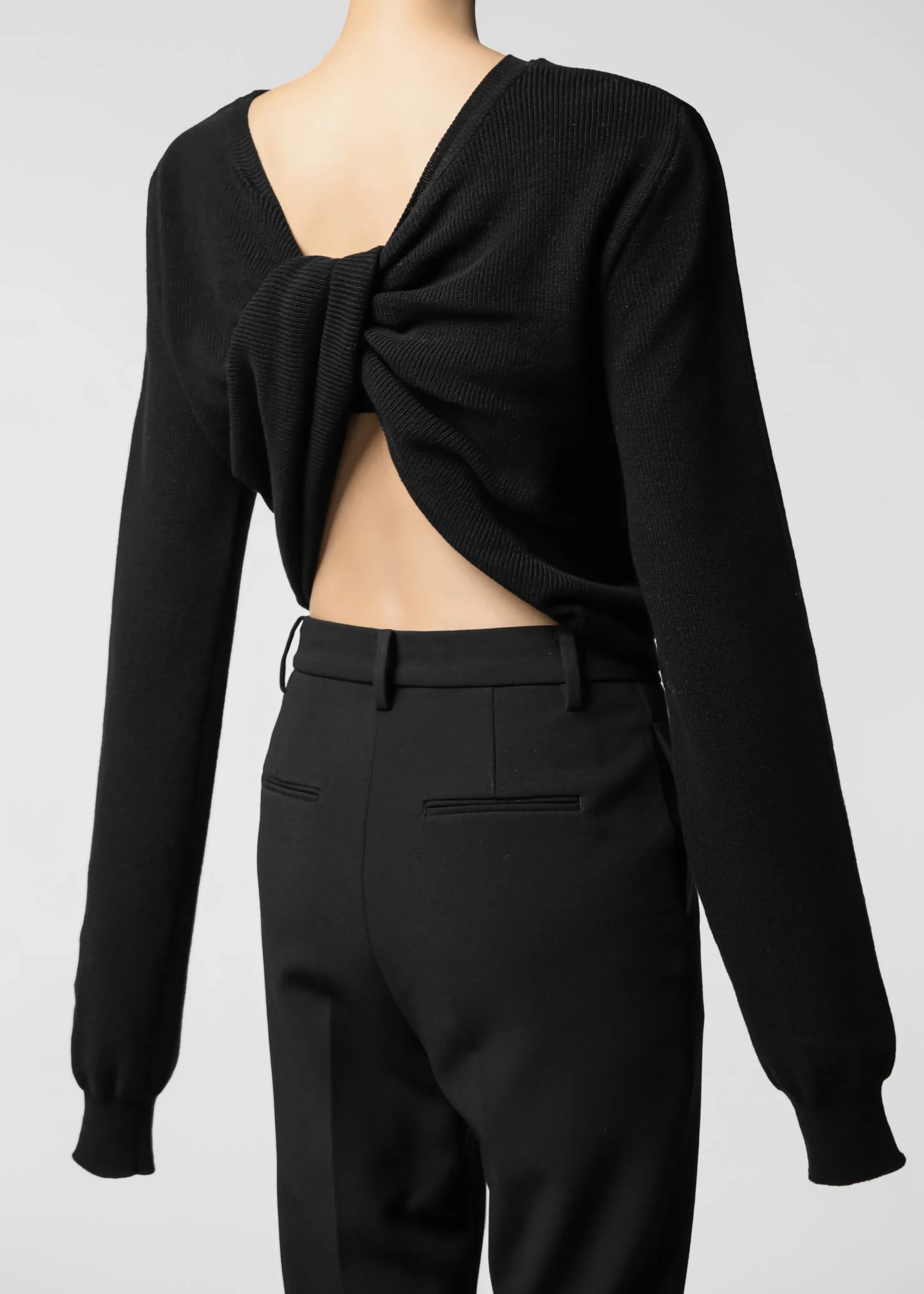The Frankie Shop Darcey Twisted Knit Top Black Outlet