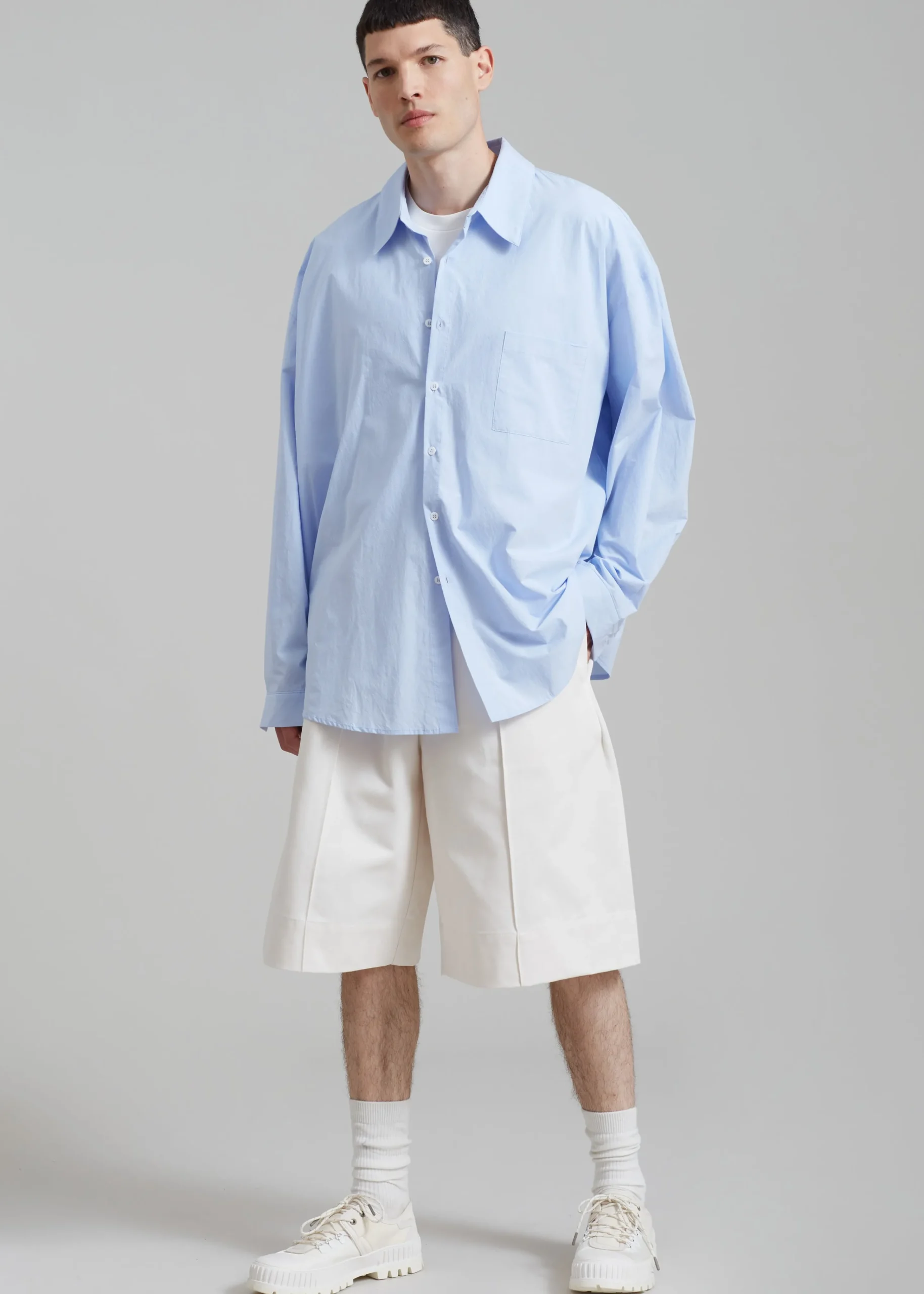 The Frankie Shop Darren Oversized Shirt Light Blue Sale